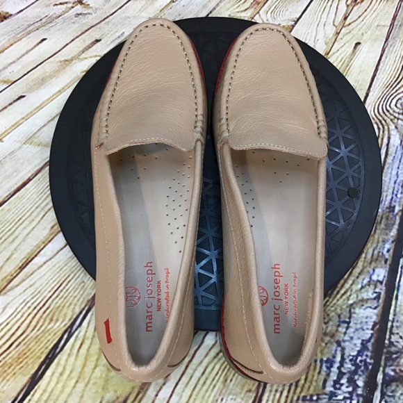 *BOGO Marc Joseph Kids Brown Leather Moc Toe Slip On Dress Loafers Size 5 Youth - Picture 4 of 8